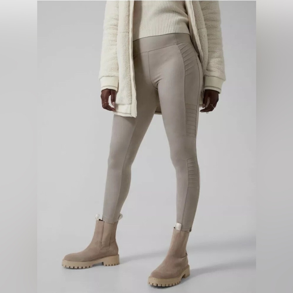 Athleta Grey Delancey Gleam Moto Tight Leggings Medium